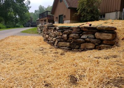 Stone retaining wall in Vermont