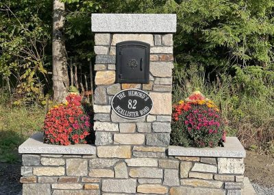 Custom Stone Mailbox with Planters, Vermont