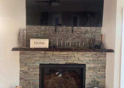 Custom fireplace with Thompson stone, Brooklawn blend